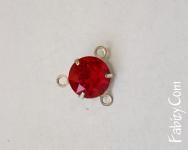 18грн(шт) Конектори шатони Swarovski з 3-ма кільцями 7mm(ss34) Light siam, гальваніка срібло 3752s 1088