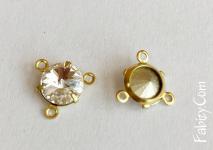 NEW! 20грн.(шт) Конектор риволі Swarovski з 3-ма кільцями) 7mm(ss34 ) Crystal золото 122f-2- -3752