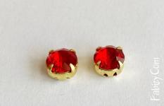 NEW! 46грн(2шт) Пришивні шатони Swarovski ss34 lt.siam,1088  в золоті гальваника  1038g