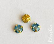 NEW! 24грн(2шт) Стрази пришивні Swarovski  ss20 Aqua 2088 в золоті (гальваника) 1565g