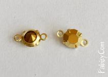 NEW! 12грн(шт) Конектори з шатонами Preciosa  5mm(ss26 ) crystal aurum в золоті(гальваніка) 3725g