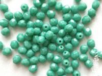NEW! 40грн(50шт) Намистини чеські скляні грановані 4мм Opaque Turquoise 63140