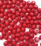 NEW! 40грн(50шт) Намистини чеські скляні грановані 4мм RED Coral 93200