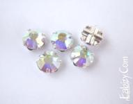 NEW! 20грн(5шт) Стрази пришивні 12гранні Preciosa ss20Crystal AB в цапах. Гальваніка-срібло VIVA20