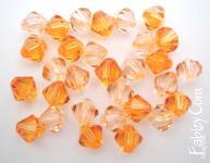 Нова ціна! 100грн (30шт) Набор кришталевих намистин Preciosa( 10mm Crystal Light Orange .=15,Crystal Tangerine=15)MIX 42. Стара ціна 150гривень