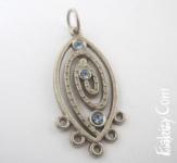 Розпродаж! 45грн (шт) Декоративна підвіска з блакитними стразами довжина 35мм, гальваніка старовинне срібло L 27 -00-31900 L 27 -00-31900. Стара ціна 45,5 гривні