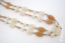 500грн(шт)  Намиста з богемського скла Карамель  артикул121864914. довжина 43 і ланцюжок