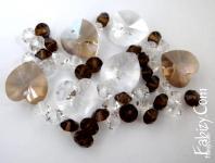 65грн (46шт) Набор кришталевих намистин та підвісок Preciosa MIX19 crystal 14mm heart-3,cr.clarite-3, 4x6mm crystal- 20,sm.topaz 20)