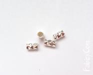 Нова ціна! 28грн(2шт) Намистини-трубочки рифлені срібло 925 довжина 5мм, зовнішній діаметр 3мм, отвір 1,8мм DTK01 Ag925 Стара ціна 30 гривень