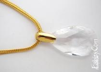 700грн Кольє з кришталевою підвіскою 48х28мм, ланцюг-золота гальваніка, довжина ланцюжка 45см арт. 6966 gold