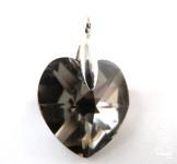 50грн Кулон кришталевий Серце 14mm Crystal Zairite Preciosa гальваника-срібло. Довжина 21мм №59